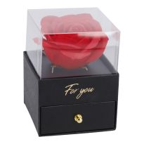 Schmuckbox Rose, rot/schwarz
