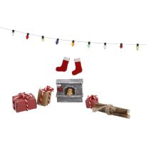 Deko-Set für Wichteltür, Kamin