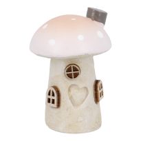 Deko-Haus Pilz mit Punkten, rosa/rund, 6 cm