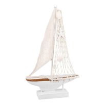 Segelboot Muschel, natur-weiß, 22 x 35 cm