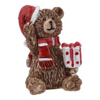 Deko-Teddy mit Mütze, braun, 6 cm