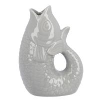 Vase Fisch, grau, 14.5 cm