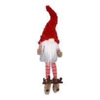 Wichtel-Figur mit Hausschuhen, rot, 60 cm