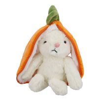 Kuscheltier Hase mit Zipper, braun/weiß, 20 cm
