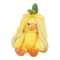 Kuscheltier Ente mit Zipper, gelb, 20 cm