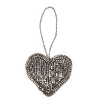 Anhänger Perlen, Herz/silber, 5.5 cm