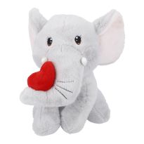 Kuscheltier Elefant mit Herz, grau, 26 cm