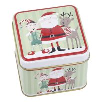 Keksdose Mini, Weihnachtsmann/grün, 8 x 8 x 6 cm