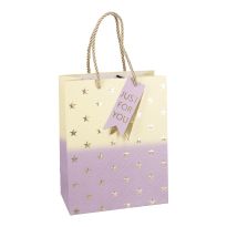 Geschenktüte Stern/Verlauf, flieder/creme, 18 x 23 cm