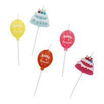 Tortenkerze Geburtstag, Ballons/Torten