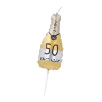 Tortenkerze Geburtstag/Flasche, Zahl 50