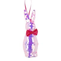 Anh&auml;nger Hase, Mosaik/pink, 15 cm