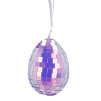 Anh&auml;nger Ei, Mosaik/lila, 6 cm