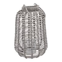 Holz-Laterne Wuhan, grau, 37 cm