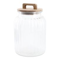 Vorratsglas Rille mit Holzdeckel, 2.2 Liter