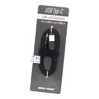 USB-Ladekabel, A auf C/schwarz, 100 cm