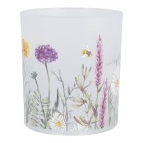 Windlicht Wiesenblumen, 9 x 10 cm