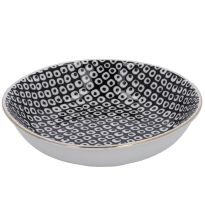 Schale China, klein, schwarz/weiß, Perlen