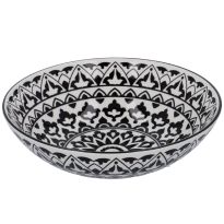 Schüssel China, flach, Orient, schw/wss, 23 cm