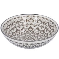 Schale China, tief, Orient, dunkelgrau/wss, 13 cm