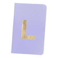 Notizbuch Buchstabe/gold, L/flieder, 9 x 14 cm