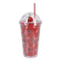 Trinkbecher Frucht, Glitter/Erdbeere, 450 ml