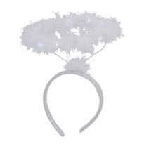 Haarreifen Weihnachten mit LED, Heiligschein, weiß