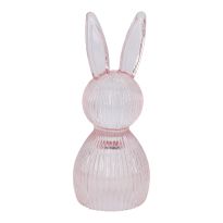 Deko-Hase Rillen, rosa, 16.5 cm
