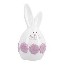 Eier-Hase Blumenkranz, lila, 14.5 cm