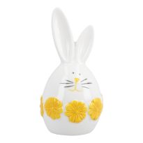 Eier-Hase Blumenkranz, orange, 14.5 cm