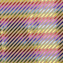 Geschenkpapier Kraft, Streifen/Rainbow, 2 m