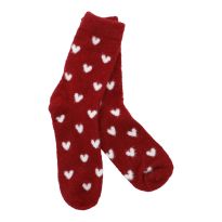 Kuschelsocken Cosy, Herzen/bordeaux, Gr. 35-42