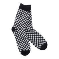 Kuschelsocken Cosy, schwarz-weiß-kariert, Gr. 35-42