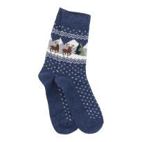 Socke Winter, Herren, Rentier/dunkelblau, Größe 42-46