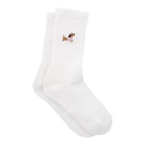 Socken Stick-Motiv, Dackel/rosa, Größe 35-42