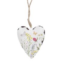 Anhänger Herz/Wiese, bunt/gelb, 9.5 x 11.5 cm