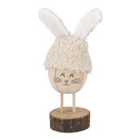Ei Hasenohren-Mütze, natur/weiß, 18 cm