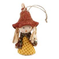 Anhänger Vogelscheuche, orange/gelb, 13.5 cm