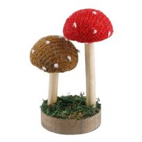 Deko-Pilz Punkte, rot/braun, 14 cm
