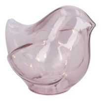 LED-Vogel, rosa, 15 x 13 cm