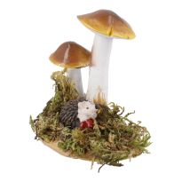 Pilz-Dekoration mit Moos, Igel, 8.5 cm