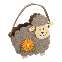 Filz-Tasche Schaf, hellbraun/orange, 19 x 18 cm