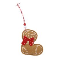 Anhänger Weihnachten, Lebkuchen-Stiefel/braun, 9.5 cm