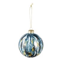Kugel Tupfen, blau/bunt/opal, 8 cm