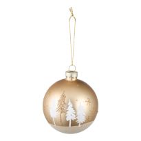 Kugel Wintertannen, champagner/matt, 8 cm