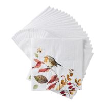 Serviette Vogel/Blätter, 20 Stück