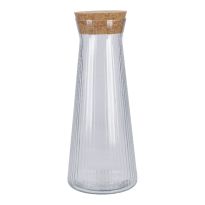 Karaffe Rillen, Korkdeckel/klar, 1 l