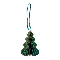 Anhänger Wabe, Tannenbaum, dunkelgrün/rund, 10 cm