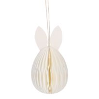 Anhänger Wabe, Hase, offwhite, 12 cm
