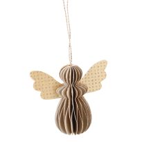 Anhänger Wabe, Engel, sand, 6 cm